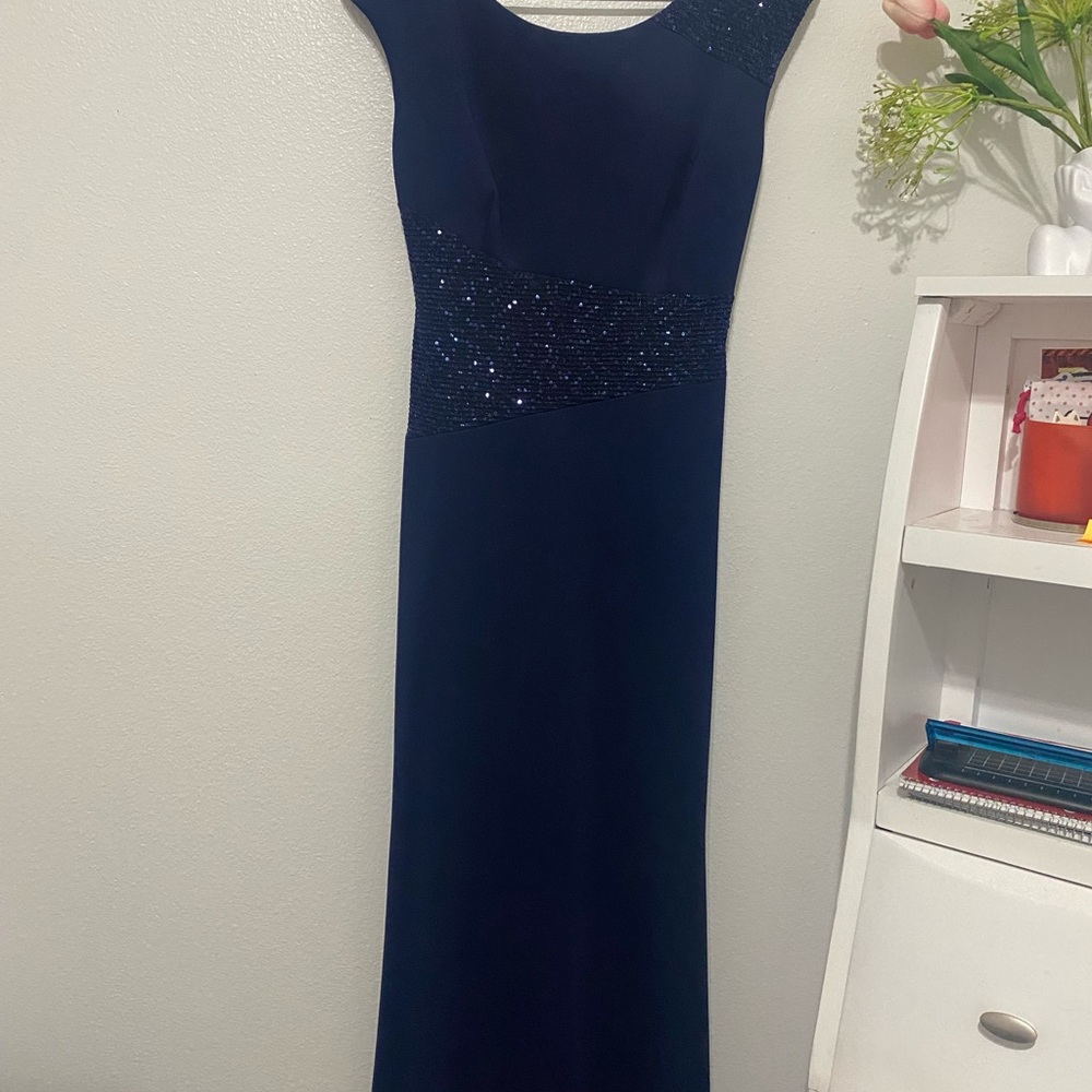 Elegant Navy Evening Dress